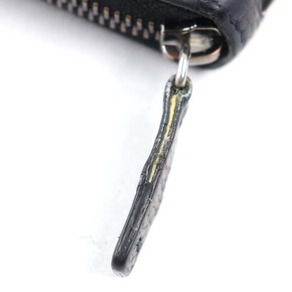 JIMMY CHOO Calfskin Leather Round Zip Wallet with Crystal Star Studs, Navy Bl... - Picture 11 of 11